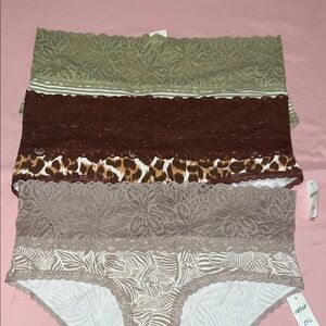 Aerie Women's Lace Panty Set - Olive, Chocolate, Leopard, Taupe